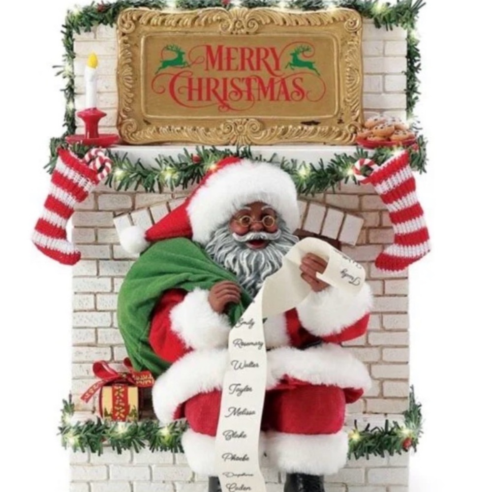Possible Dreams African American Santa “Down the Chimney”